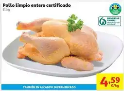 Alcampo Alcampo - pollo limpio entero certificado oferta