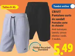 Lidl Crivit pantalons curts de xandall oferta