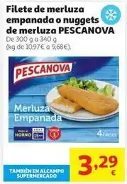 Alcampo Pescanova - filete de merluza empanada o nuggets de merluza oferta