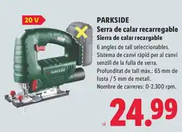 Lidl Parkside serra de calar recarregable oferta