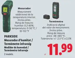 Lidl Parkside mesurador d'humitat / termòmetre infraroig oferta
