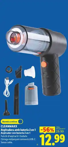 Lidl Cleanmaxx Aspiradora amb bateria 2 en 1 oferta