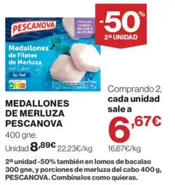 Supercor Pescanova medallones de filetes de merluza del cabo oferta