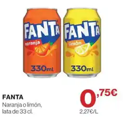 Supercor Fanta naranja o limón oferta