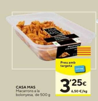 Caprabo Casa Mas Macarrons A La Bolonyesa oferta