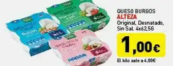 Hiperber Queso Burgos Alteza Original Desnatado Sin Sal oferta