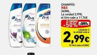 Hiperber 2a Unidad -50% Champús H&s oferta
