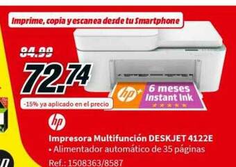MediaMarkt Impresora Multifunción Deskjet 4122e Hp oferta