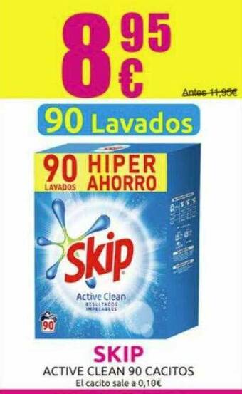 Muchas Perfumerías Skip Active Clean 90 Cacitos oferta