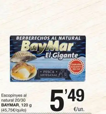 SPAR Fragadis Escopinyes Al Natural Baymar oferta