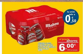 Supermercados La Despensa Cerveza Rubia 5 Estrellas Lata Mahou oferta