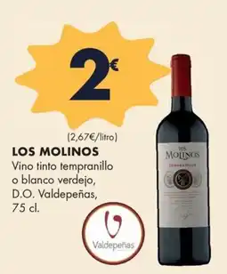 Supermercados Lupa Los Molinos vino tinto tempranillo o blanco verdejo oferta