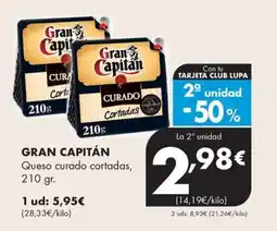 Supermercados Lupa Gran Capitán Queso curado cortadas oferta
