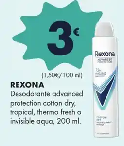 Supermercados Lupa Rexona desodorante advanced protection cotton dry, tropical, thermo fresh o invisible aqua oferta