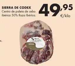 Supermercados Lupa Sierra de Codex centro de paleta de cebo ibérica 50% raza ibérica oferta