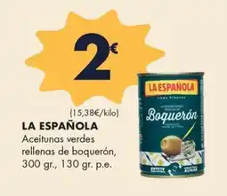 Supermercados Lupa La Española aceitunas verdes rellenas de boquerón oferta