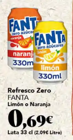 Gadis Fanta refresco zero limón o naranja oferta