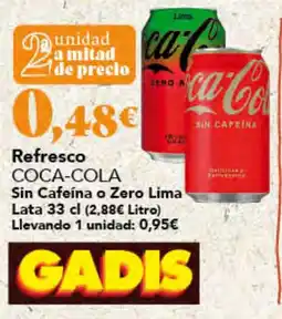 Gadis Coca-Cola Sin Cafeína o Zero Lima oferta