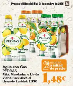 Gadis Pedras agua con gas piña mandarina o limón oferta