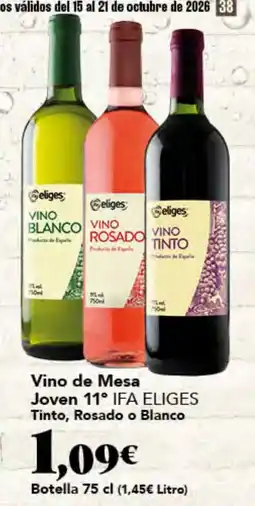 Gadis Eliges vino de mesa joven 11° oferta
