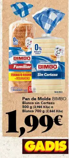 Gadis Bimbo pan de molde blanco sin corteza oferta