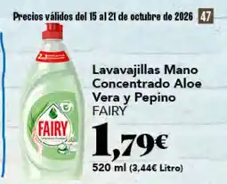 Gadis Fairy lavavajillas mano concentrado aloe vera y pepino oferta