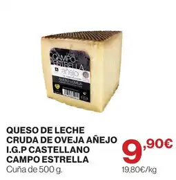 Supercor Campo Estrella queso de leche cruda de oveja añejo oferta