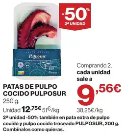 Supercor Pulposur patas de pulpo cocido oferta