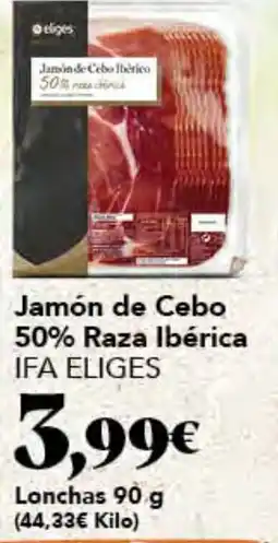 Gadis ifa eliges jamón de cebo 50% raza ibérica oferta