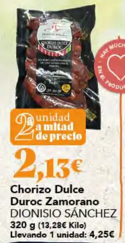 Gadis Dionisio Sánchez chorizo dulce duroc zamorano oferta