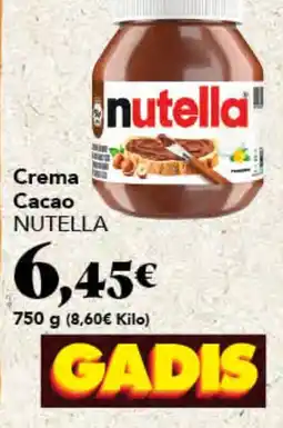 Gadis nutella crema cacao oferta