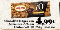 Gadis Valor chocolate negro con almendra 70% sin gluten oferta