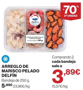 Delfín arreglo de marisco pelado