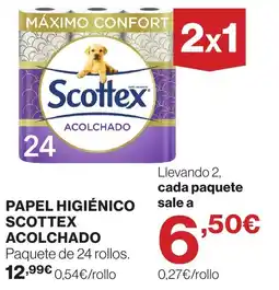 Supercor Scottex papel higiénico acolchado oferta