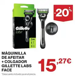Supercor Gillette máquina de afeitar + colgador gillette labs face oferta