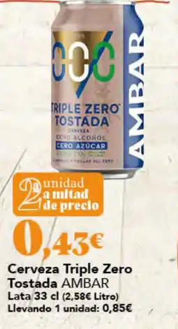 Gadis Ambar cerveza triple zero tostada oferta