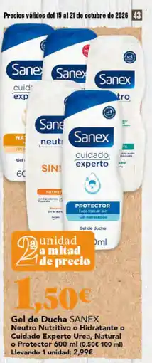 Gadis Sanex Gel de Ducha oferta