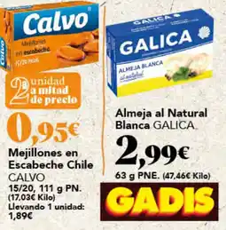 Gadis Calvo mejillones en escabeche oferta