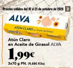 Gadis Alva atún claro en aceite de girasol oferta