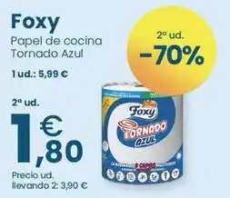 Clarel Foxy - papel de cocina tornado azul oferta