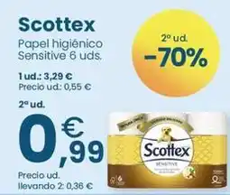 Clarel Scottex - papel higienico sensitive oferta