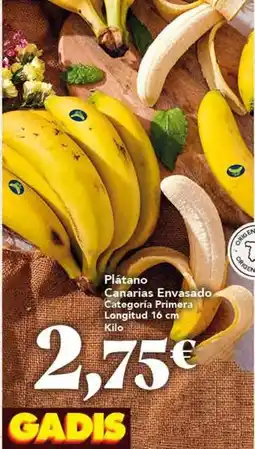 Gadis Origen - plátano canarias envasado oferta