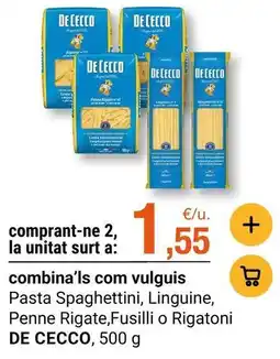 BonpreuEsclat De cecco - pasta spaghettini, linguine, penne rigate, fusilli o rigatoni oferta