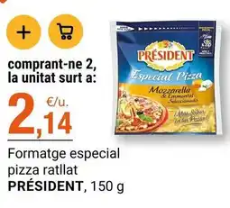 BonpreuEsclat Président - formatge especial pizza ratllat oferta