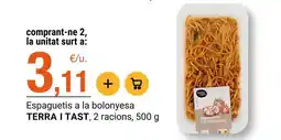 BonpreuEsclat Terra - espaguetis a la bolonyesa oferta