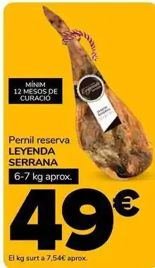 Supeco Leyenda serrana - pernil reserva oferta