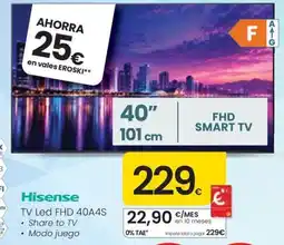 Eroski Hisense TV Led FHD 40A4S oferta
