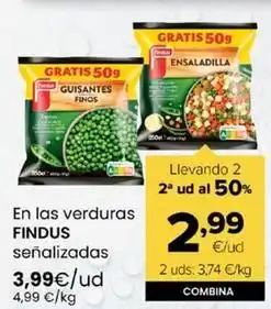 Autoservicios Familia Findus - en las verduras senalizadas oferta