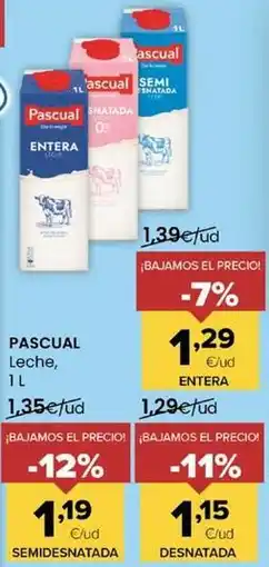 Autoservicios Familia Pascual - leche desnatada oferta