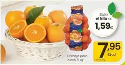 Eroski Naranja para zumo oferta